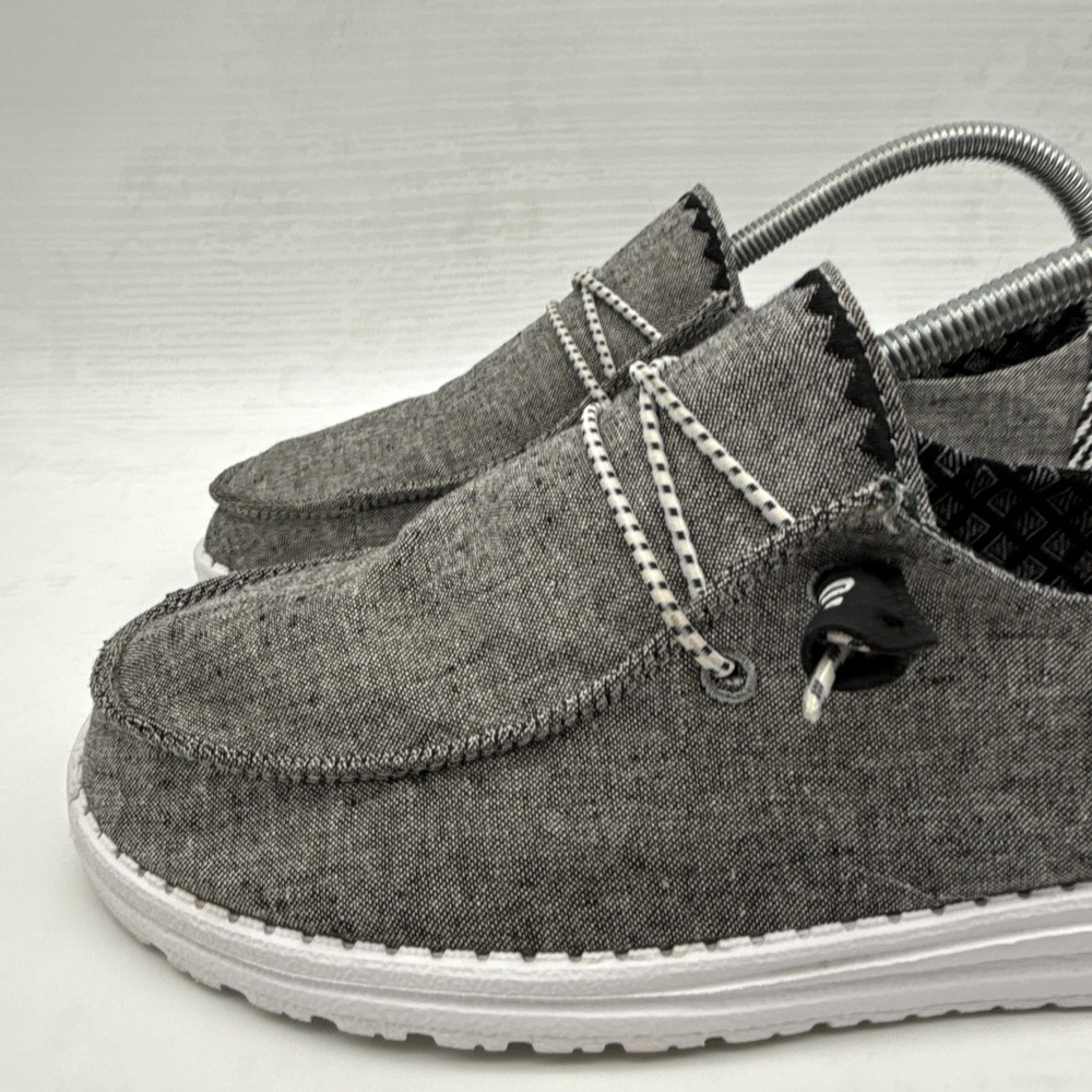 Hey Dude Wendy Womens Chambray Onyx Canvas Slip On Loafers Size 9 Shoes - Picture 7 of 16
